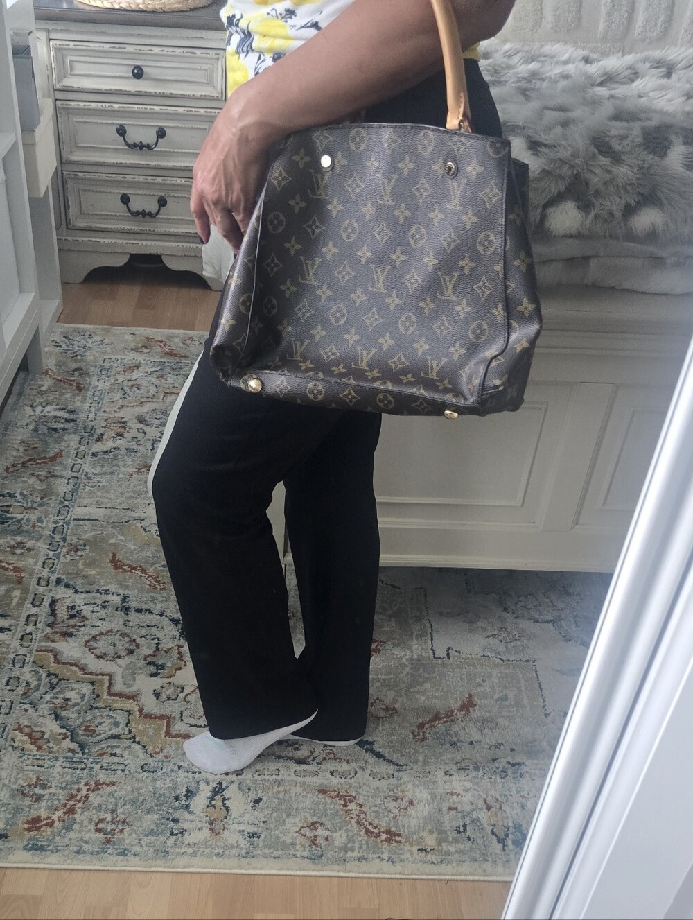 Louis Vuitton Monogram Canvas Tote with Vachetta Handles